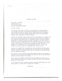 C.C. Johnson Spink Letter to Joseph E. Cronin About Sending the Sporting News to Servicemen