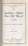 Spalding's Official Base Ball Record Book for 1910