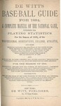 DeWitt's Base Ball Guide for 1884 by De Witt