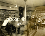 Students and Chaperone in Sibley Hall Library, circa 1910 by Sanders & Melsheimer