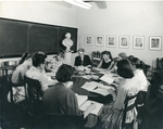 Dr. Alice Parker Reading with Her Class, c1968 by Lindenwood College