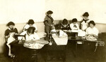 Lindenwood Students Using Sewing Machines, 1914 by Rudolph Goebel