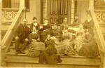 Lindenwood College President Robert Irwin with Students on the Steps of Sibley Hall, 1882 by Lindenwood College
