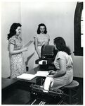Lindenwood College Students Using a Mimeograph, circa 1940