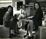 Lindenwood College Students with Luggage, circa 1940